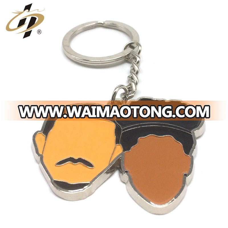 Cheap high quality hard enamel key holder/custom metal keychain